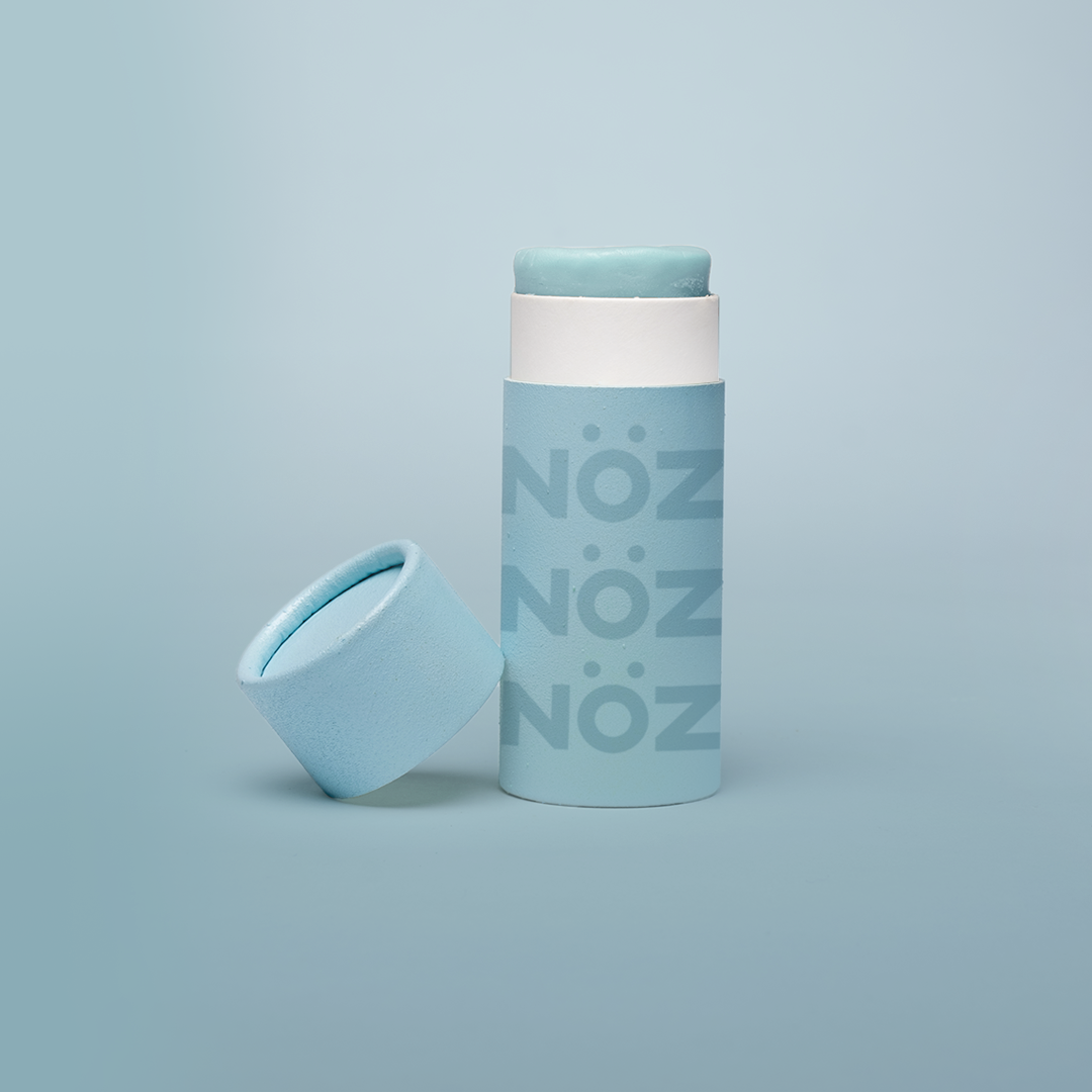 Nöz SPF sunscreen in light blue "Sea the World" color